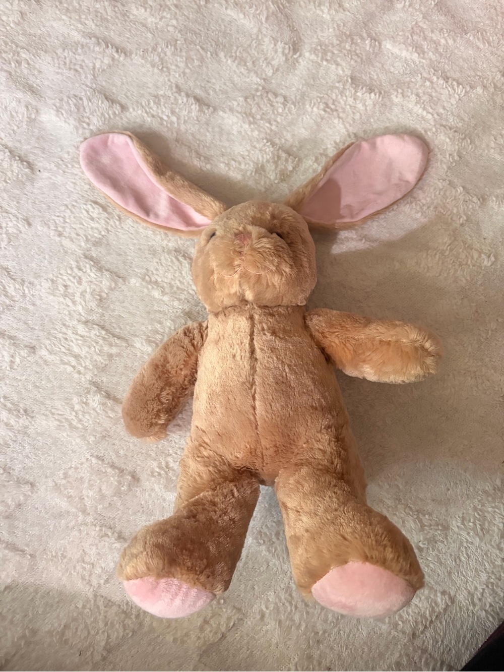 Build-A-Bear Tan Bunny with Pink Ear & Paw Accents